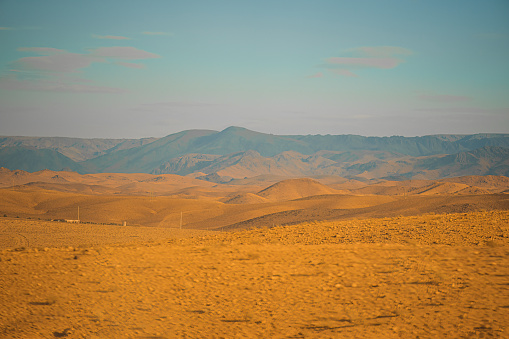 Sahara Desert area, Morocco during sunset