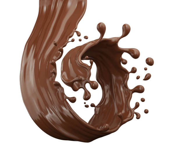istock chocolate splash and pouring,isolated on white background, Include clipping path. 3d illustration. 1453942402
