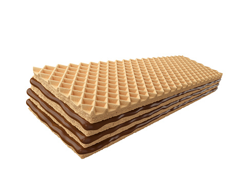 wafer chocolate Milk, design element for Food product with Clipping path, 3d illustration.