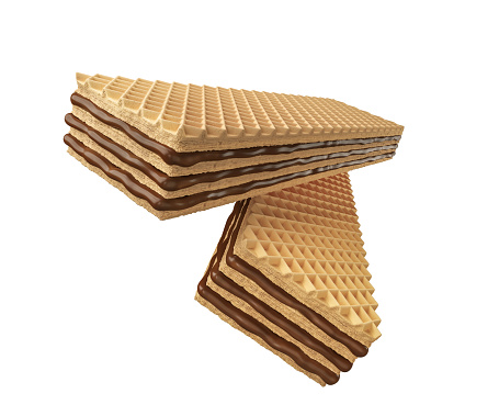 wafer chocolate Milk, design element for Food product with Clipping path, 3d illustration.