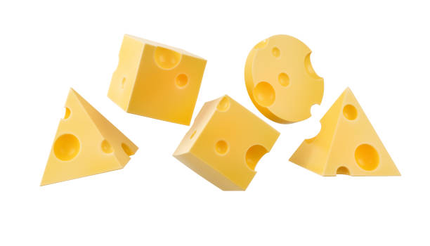 istock Piece of Cheese isolated on a white background, Cheese Slice 3d rendering with clipping path. 1453942772