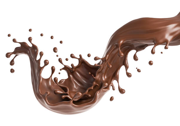 istock chocolate splash and pouring,isolated on white background, Include clipping path. 3d illustration. 1453942978