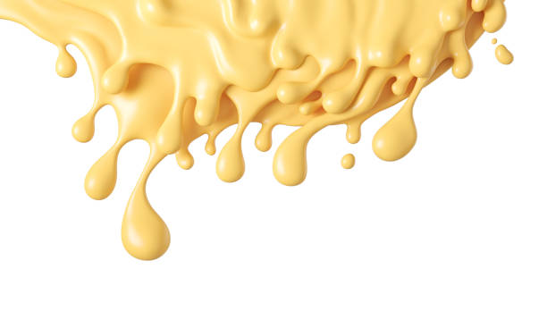 istock melted cheese or butter cream isolated on white background with clipping path, 3d rendering. 1453942994