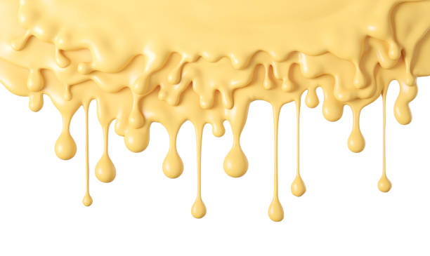 melted cheese or butter cream isolated on white background with clipping path, 3d rendering.