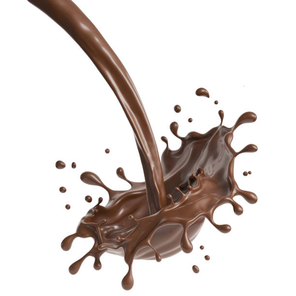 istock splash of chocolate or Cocoa. 3d illustration. 1453943138