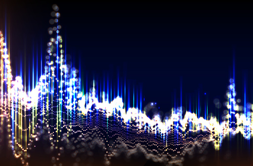 Sound waves, abstract technology background. (Used clipping mask)