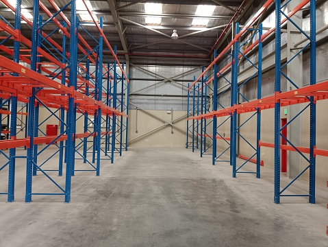 Empty Racks Commodity Indoor Warehouse With Empty Racks 2 Stock Photo - Download Image Now ...