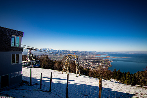 Pfänder with gondola and views of Lake Constance and the mountains