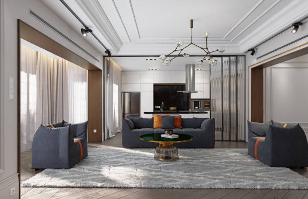 istock Modern Living room interior design 1453949503