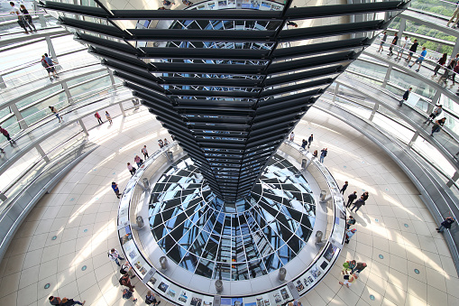 Berlin, Germany – May 17, 2018: The dome of the German Reichstag building in Berlin, Germany