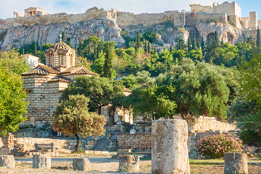 Church of the Holy Apostles by the Acropolis Hill in Athens, Greece