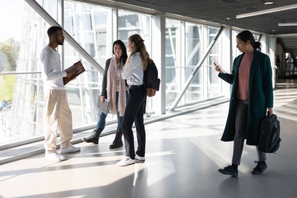istock Students are talking on the stairs of the university. 1453972952