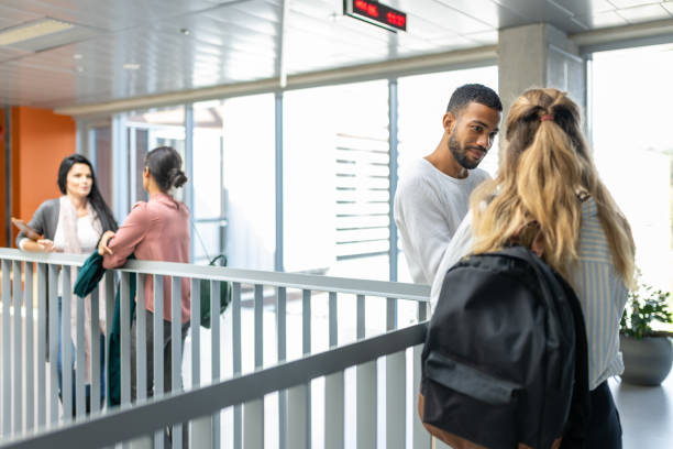 istock Students are talking on the stairs of the university. 1453973043