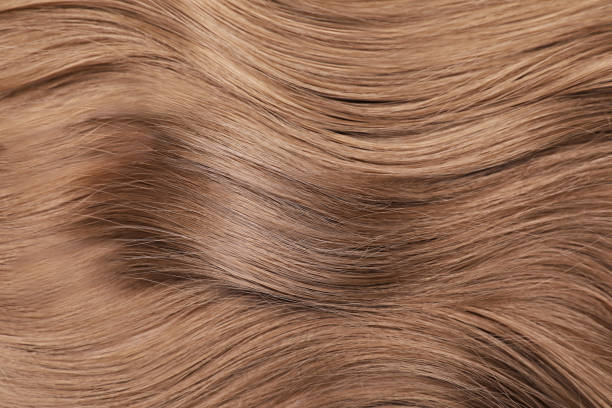 Beautiful brown hair as background, top view
