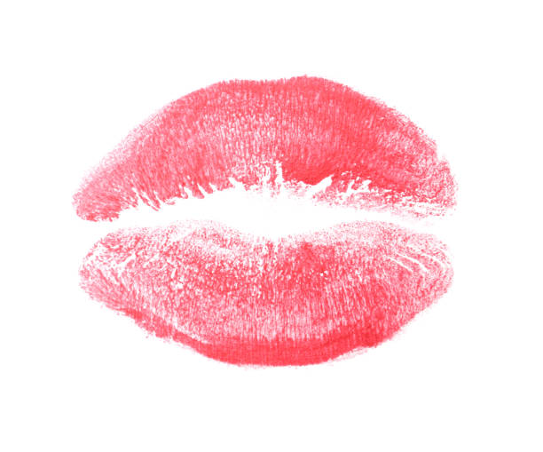 istock Red lipstick kiss mark isolated on white 1453974502