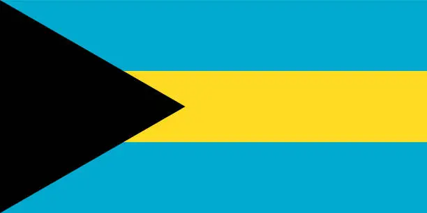 Vector illustration of Bahamas flag standard shape and color