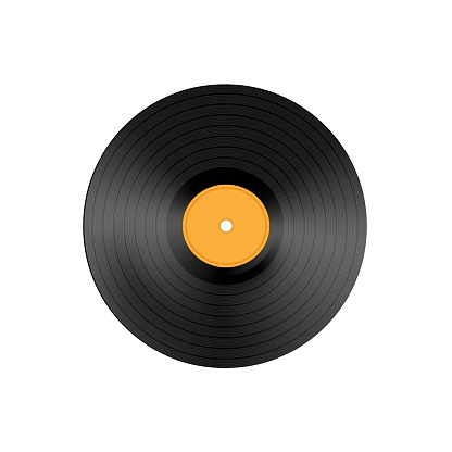 Realistic vinyl record. Vector, record for gramophone. Classic vinyl record for music. Editable isolated object.