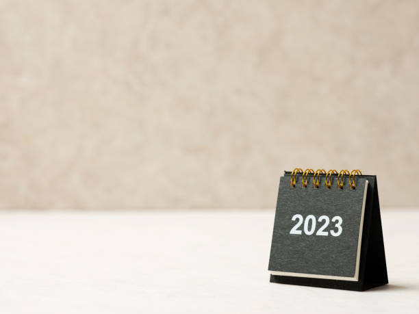istock 2023 desk calendar on white background 1453981893