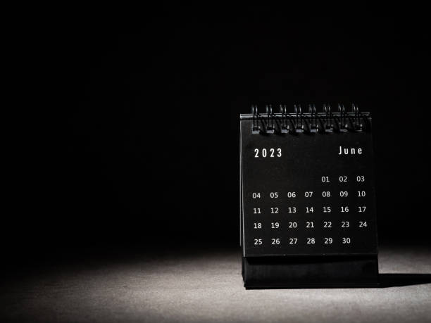istock 2023 June calendar on black background 1453982286