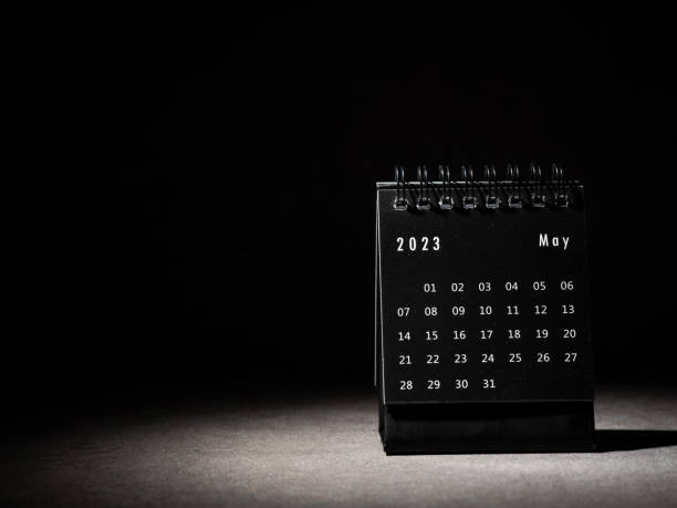 istock 2023 May calendar on black background 1453982372