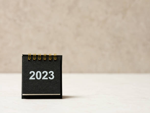 istock 2023 desk calendar on white background 1453983623