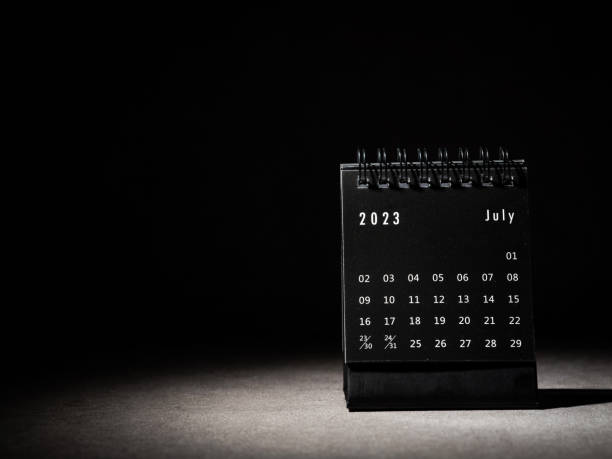istock 2023 July calendar on black background 1453985155