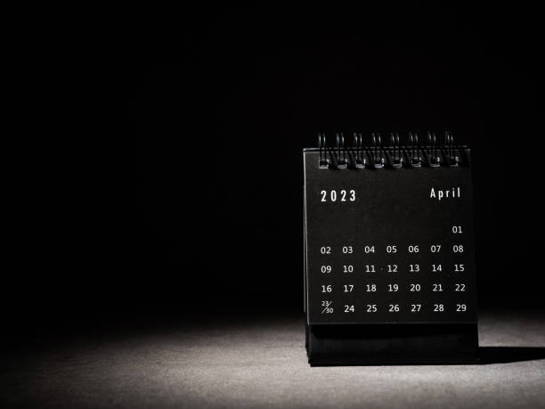 istock 2023 April calendar on black background 1453985216