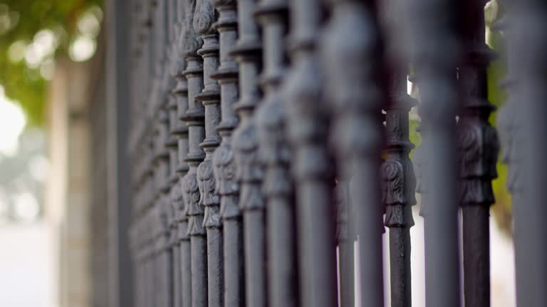 Old wrought iron fence. Version 15