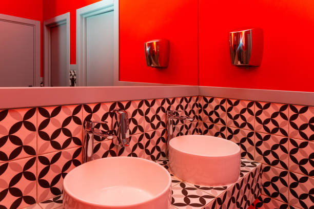istock Interior of bathroom with sink basin faucet. 1453987785