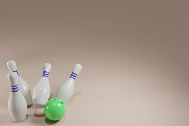 istock 3D rendering illustration green ball and scattered white skittles isolated on background. 1453989245