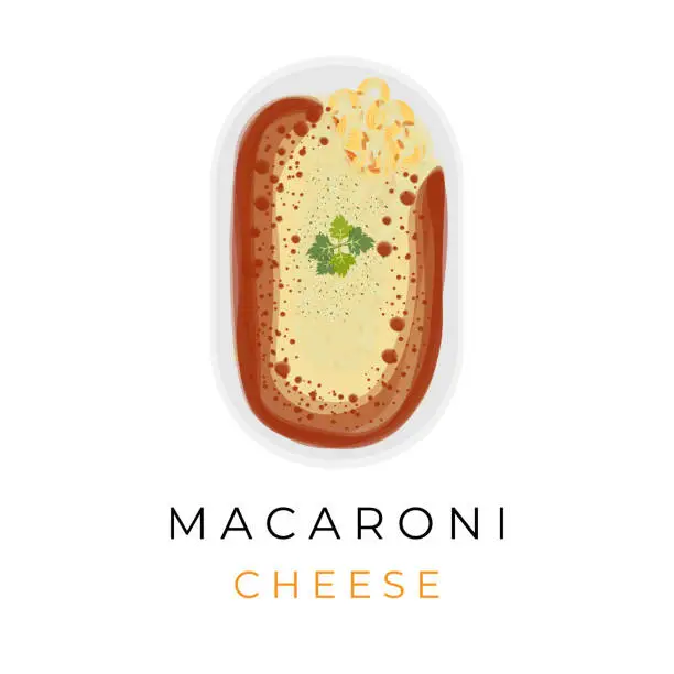 Vector illustration of Illustration of Delicious Macaroni Cheese Pasta