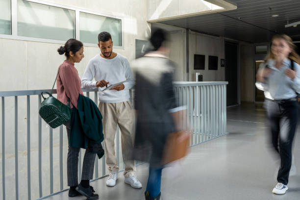 istock Students talk in the corridors of the university. 1453991803
