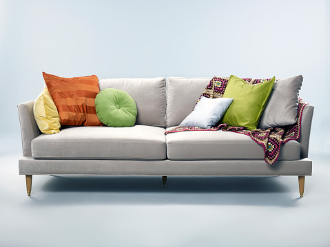 comfortable couch on white background