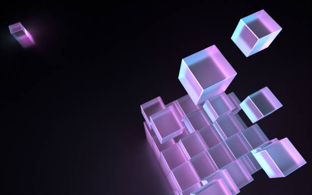 istock 3D illustration of stacked cubes illuminated by fantastic light 1453994574