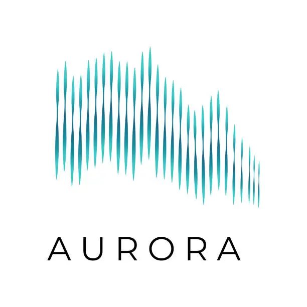 Vector illustration of Aurora Simple Illustration With Beautiful Color Waves