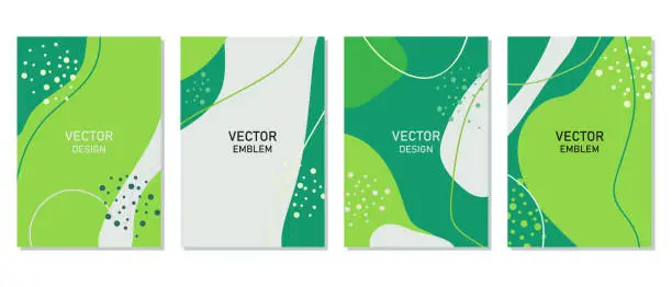 Vector illustration of Vector minimalism line wave and polka dots pattern card banner abstract creative universal artistic templates background.Set of good for poster, card, invitation, flyer, cover, banner, placard, brochure and other graphic design