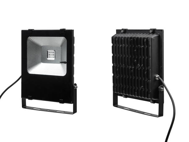 istock Powerful modern LED lamp with the ability to change the color of light. Isolate on a white background. 1453998138