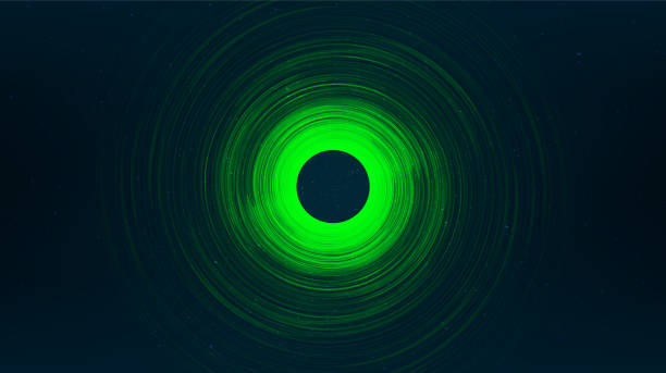 istock Green Spiral Black hole on Galaxy background with Milky Way spiral,Universe and starry concept design,vector 1453999365