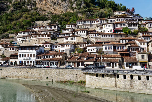 City of Berat Berat, Albania – Oct 23, 2022: Famous windows of Berat berat stock pictures, royalty-free photos & images