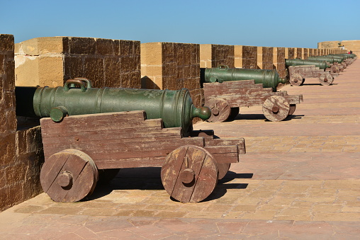The city wall ramparts lined with Spanish cannon.