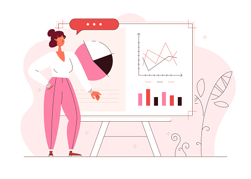 Forecasting Vector Image Analyzing Forecasting Flat Design Vector Illustration For Mobile And ...