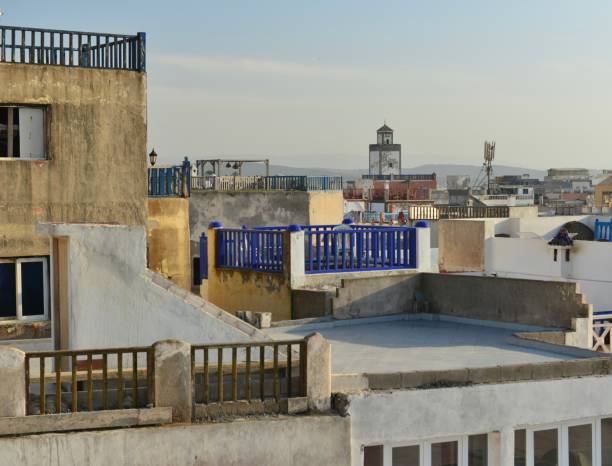 Essaouira, Morocco - November 6, 2016. White roof tops in the old town of Essaouira.