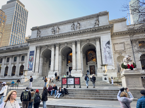 Union Square Park panoramic landscape scene in Manhattan, New York City