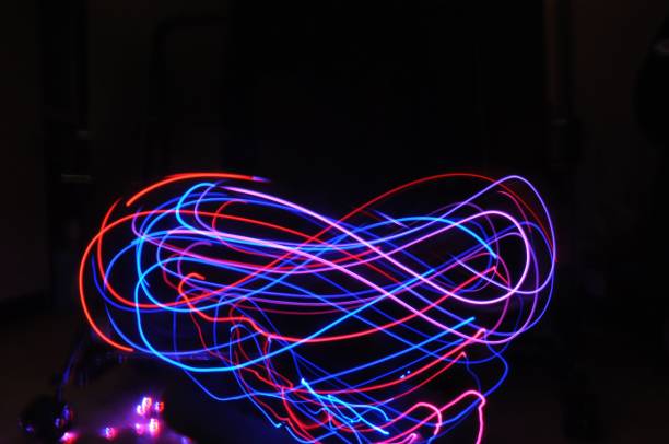 istock Closeup of colorful abstract neon lights 1454003807