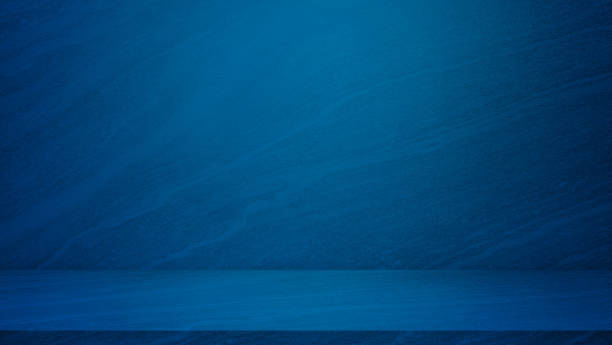 blue room background. marble wall room interior studio backdrop and marble floor. well editing montage for display product and text. free space for showing product. concrete room with light from above.
