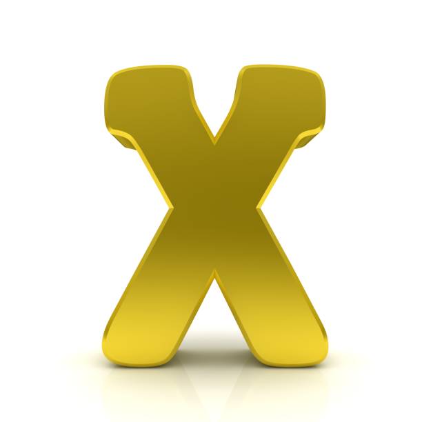 istock X letter cross golden sign 3d rendering 1454012429