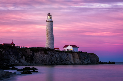 Cap-des-Rosiers Lighthouse, Forillon National Park, Gaspesie, Quebec, Canada