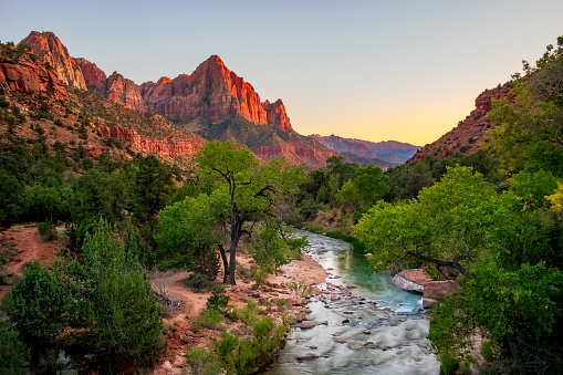 Hiking The Narrows in Zion National Park.