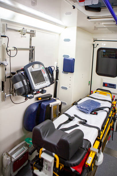 istock Interior view of a modern ambulance 1454018294