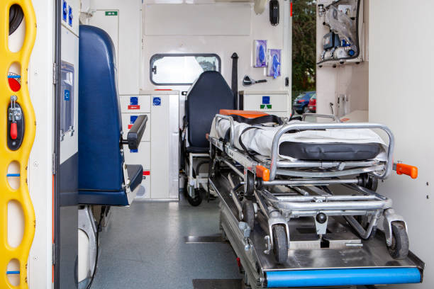 istock Interior view of a modern ambulance 1454018321